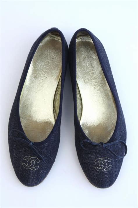 chanel ballet flats knockoff|Chanel denim ballet flats.